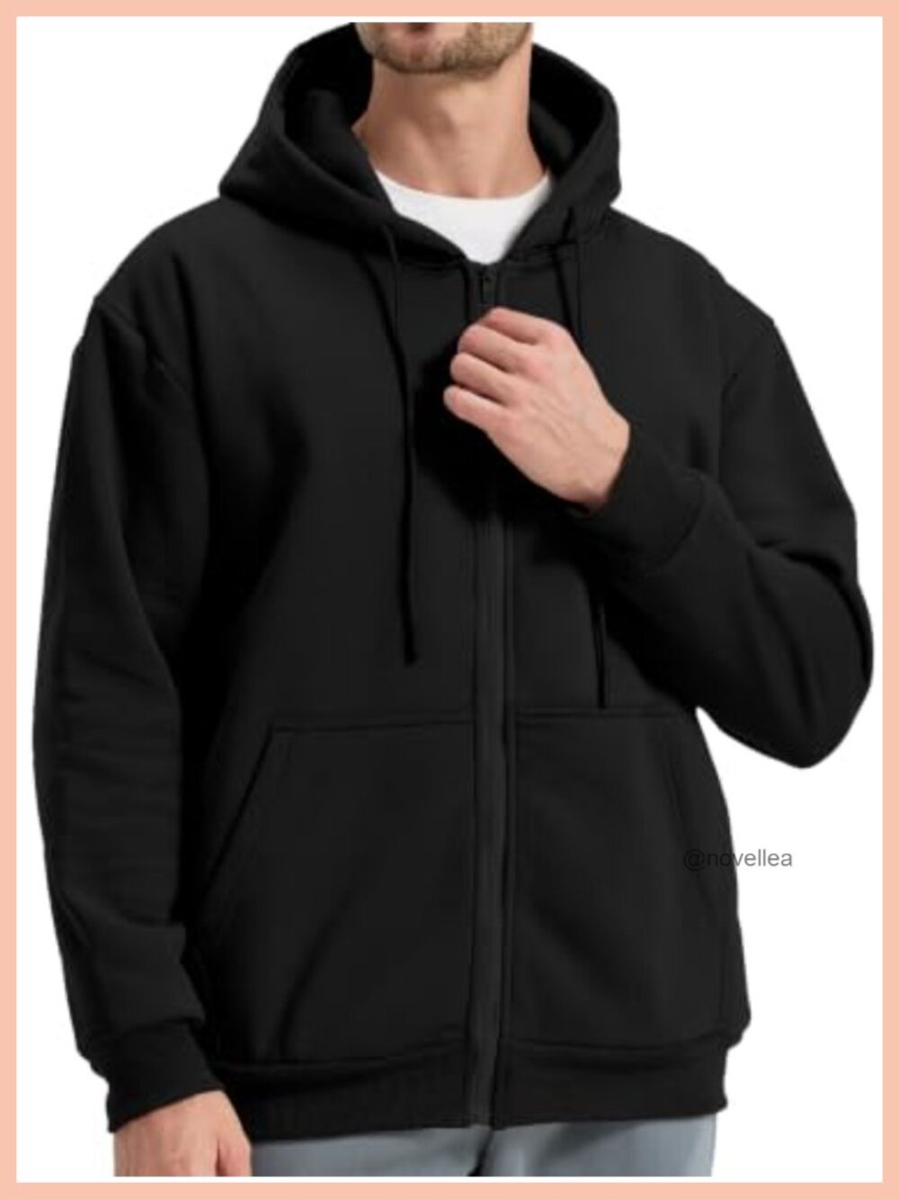 Men's Full Zip Up Hoodie Fleece Lined Zipper Hooded Sweatshirt